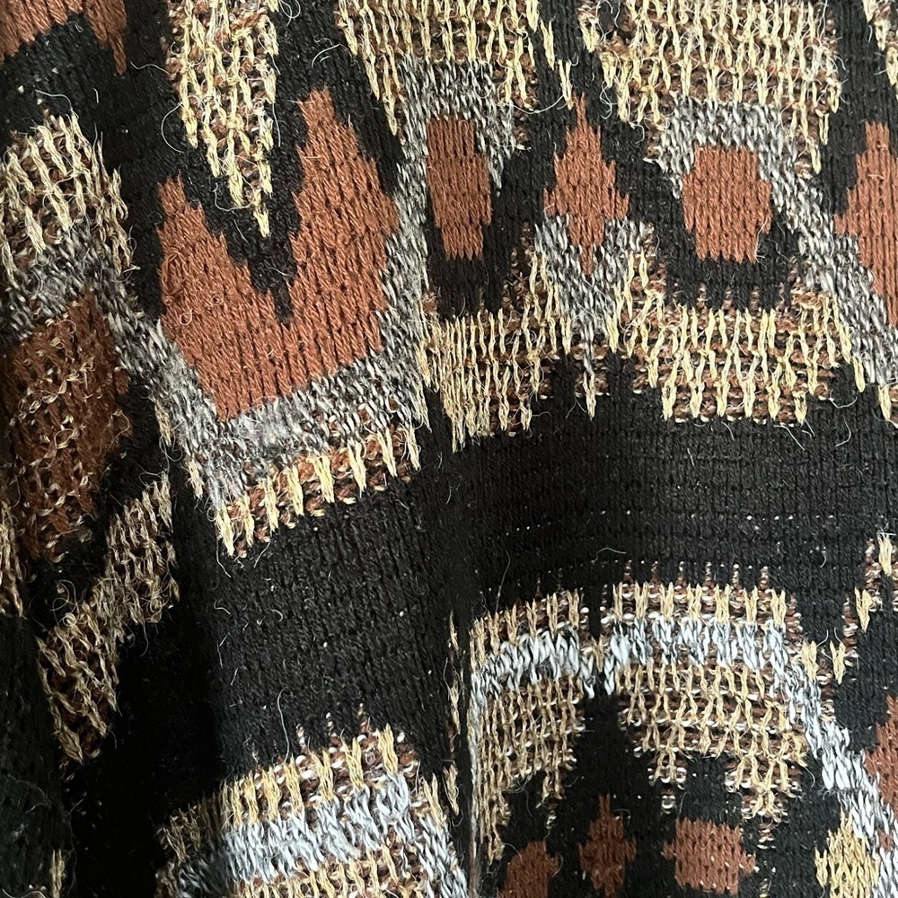 Bellissimo vintage wool blend Geometric  Sweater - Black and Brown Unisex - Picture 5 of 6
